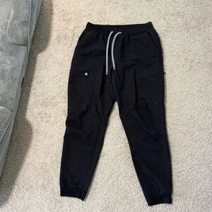 Fabletics Black Joggers with Gray Drawstring